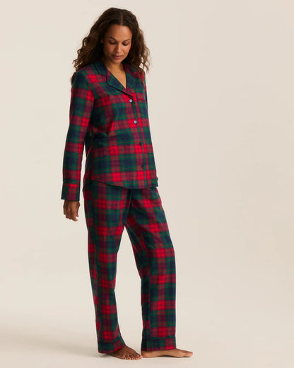 Women's Twill Pajama Set in St. James Tartan Red