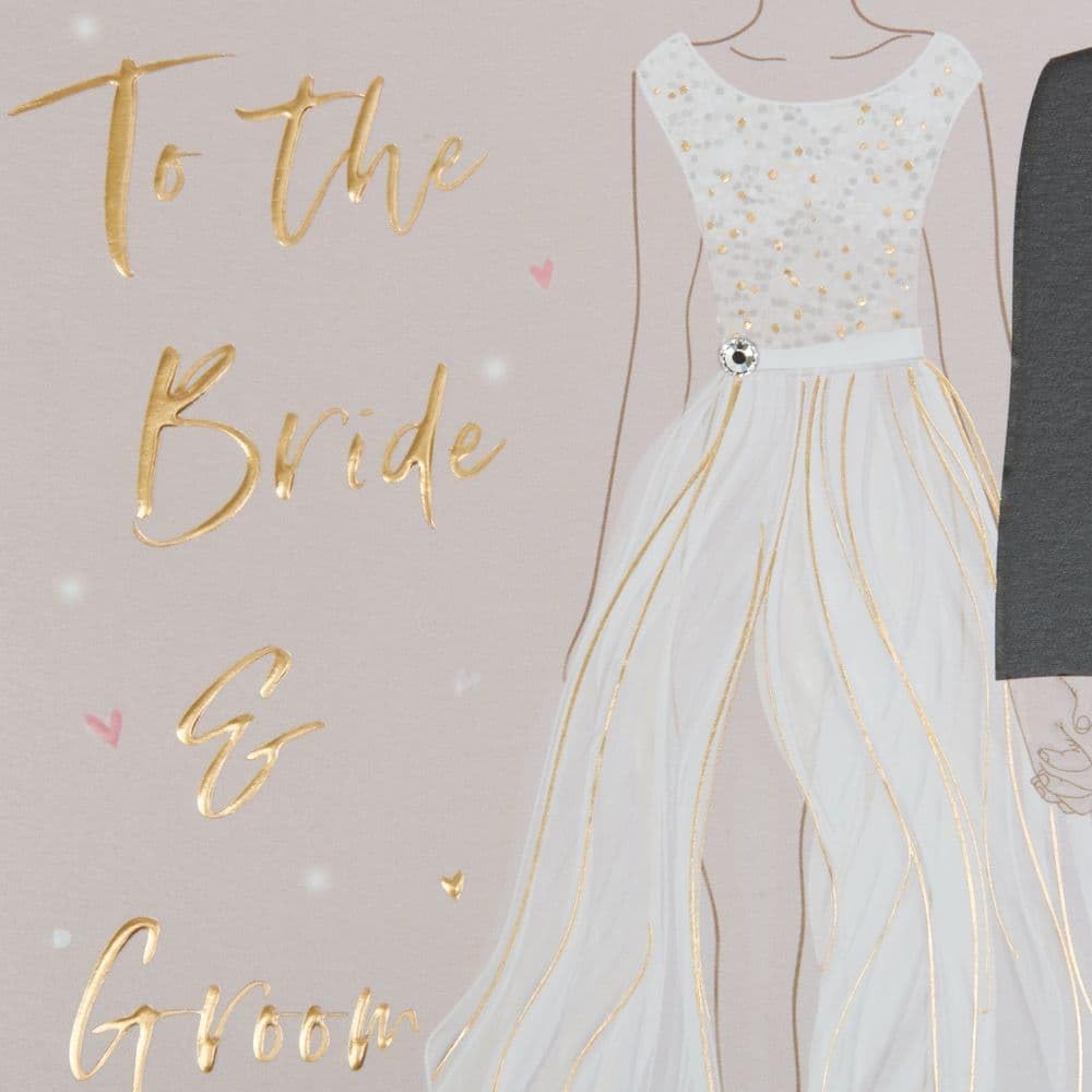 Bride & Groom Outfits Wedding Card