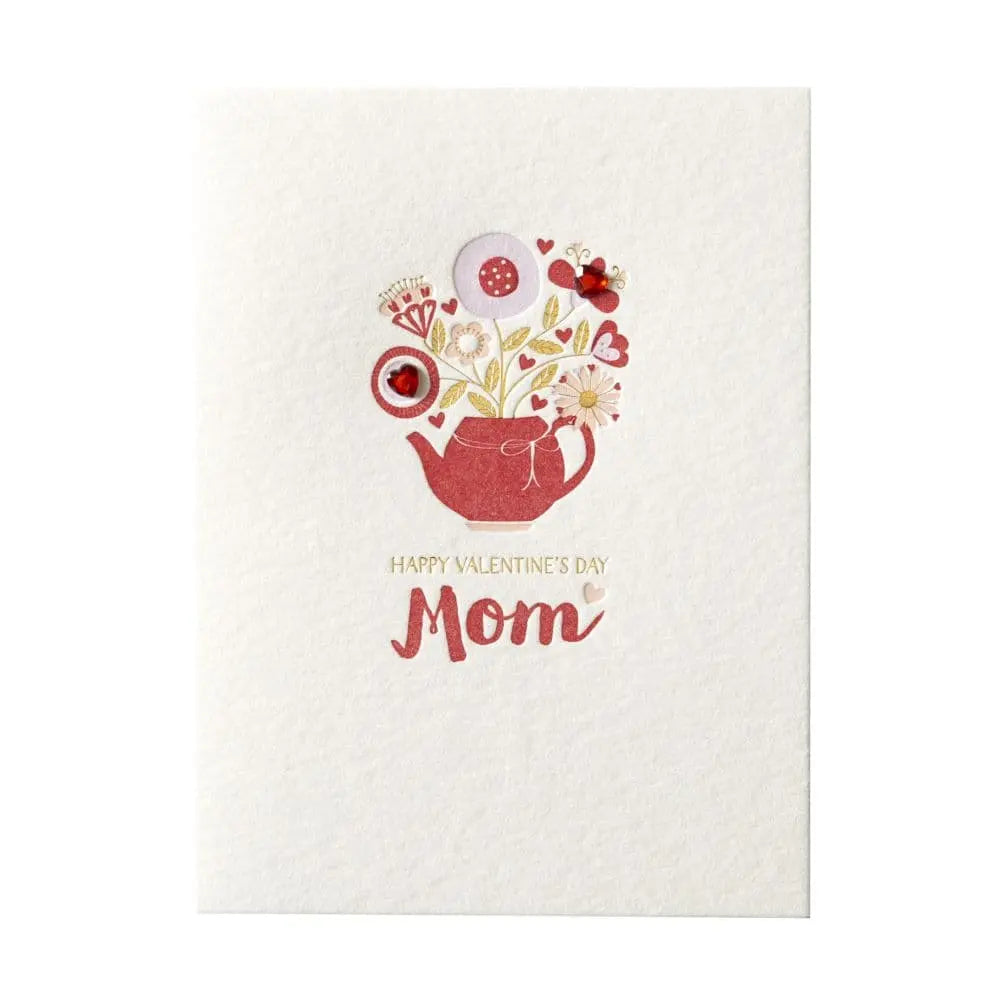 Teapot Floral Mom Valentine's Day Card