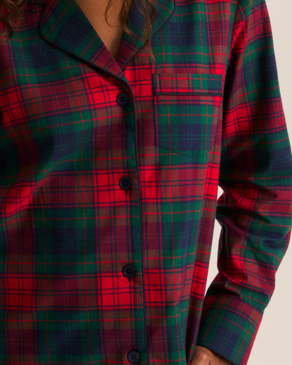 Women's Twill Pajama Set in St. James Tartan Red