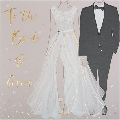 Bride & Groom Outfits Wedding Card