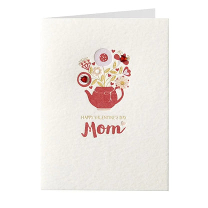 Teapot Floral Mom Valentine's Day Card