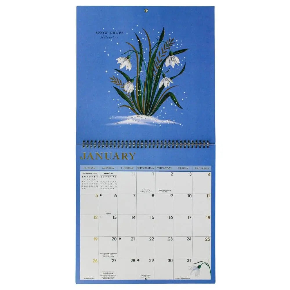 Birth Flowers 2025 Wall Calendar