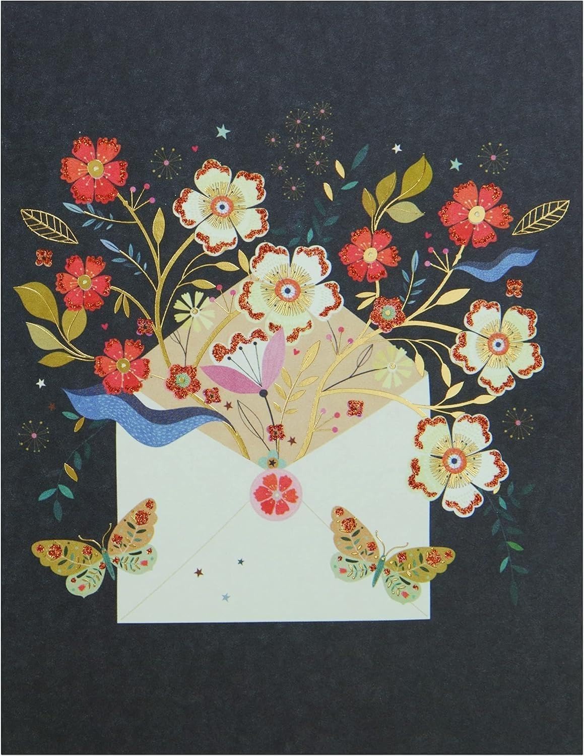 Envelope with Floral Boxed Notes