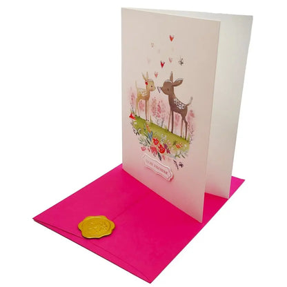 Deer with Hearts Valentine's Day Card