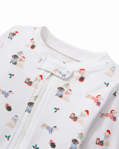 Baby's Footie Romper in Woof de Noel