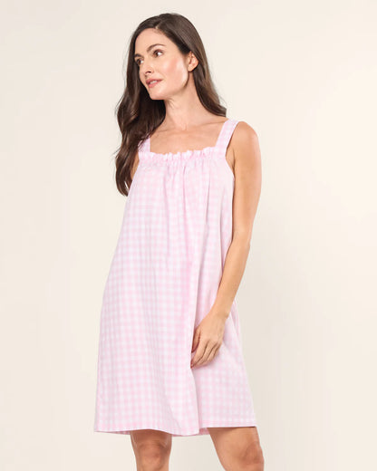 Women's Twill Annabelle Nightgown in Pink Gingham