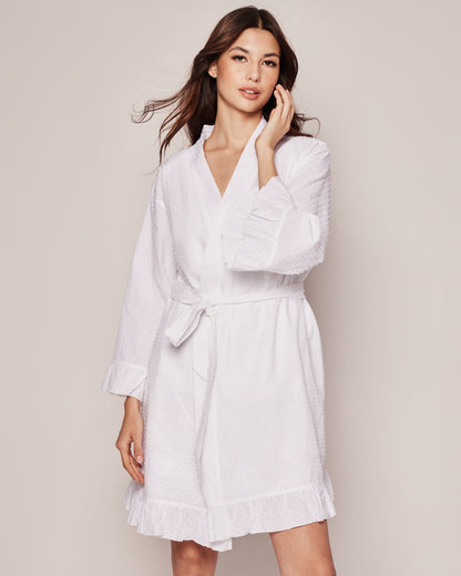 Women's Swiss Dots Robe in White