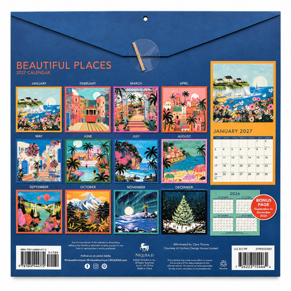 Beautiful Bright Places 2027 Wall Calendar