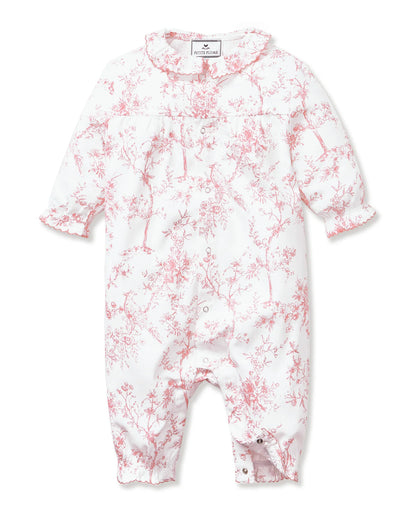 Baby's Twill Madeline Romper in Pink Timeless Toile