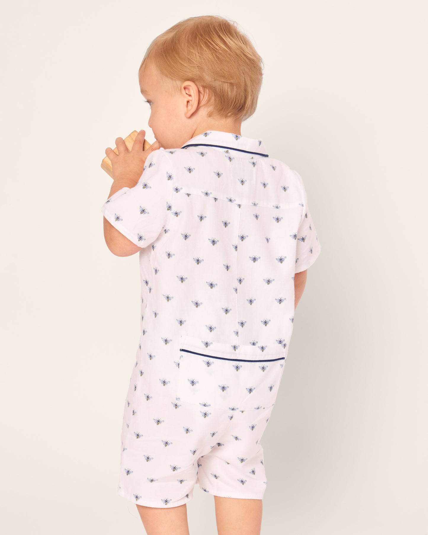 Baby's Twill Summer Romper in Buzzing Bees