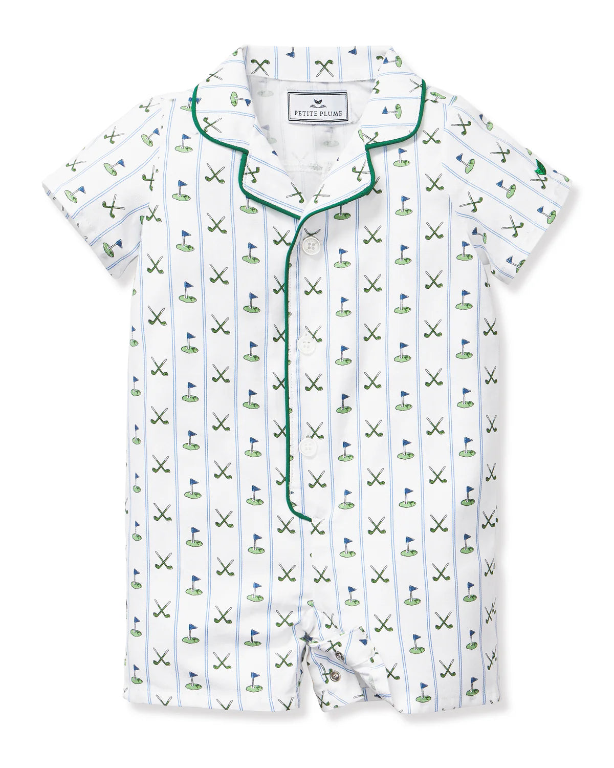 Baby's Twill Summer Romper in Fairway Stripe