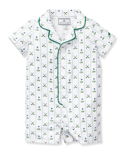 Baby's Twill Summer Romper in Fairway Stripe