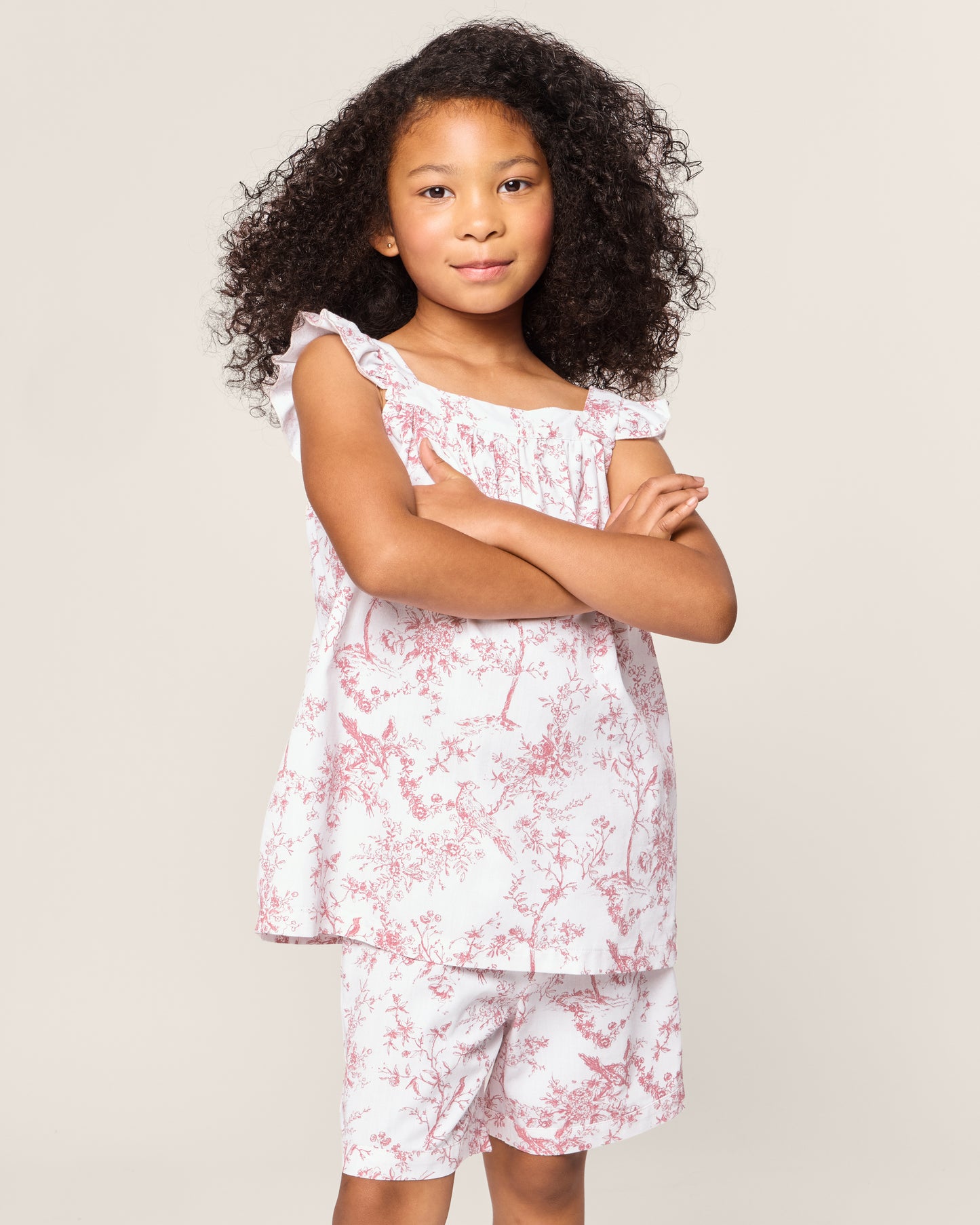 Girl's Twill Clara Short Set in Pink Timeless Toile