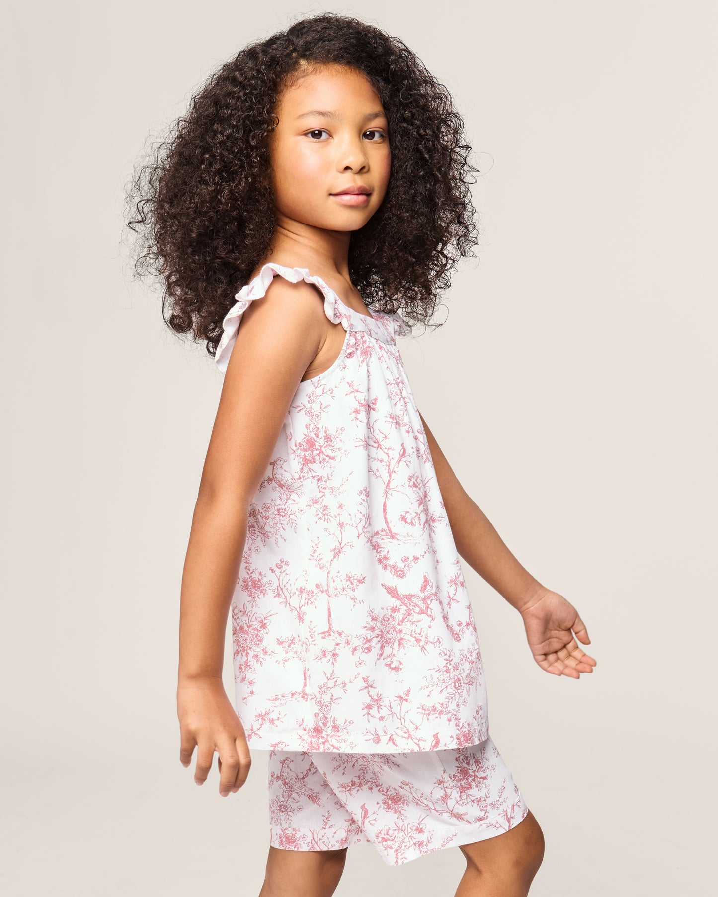 Girl's Twill Clara Short Set in Pink Timeless Toile