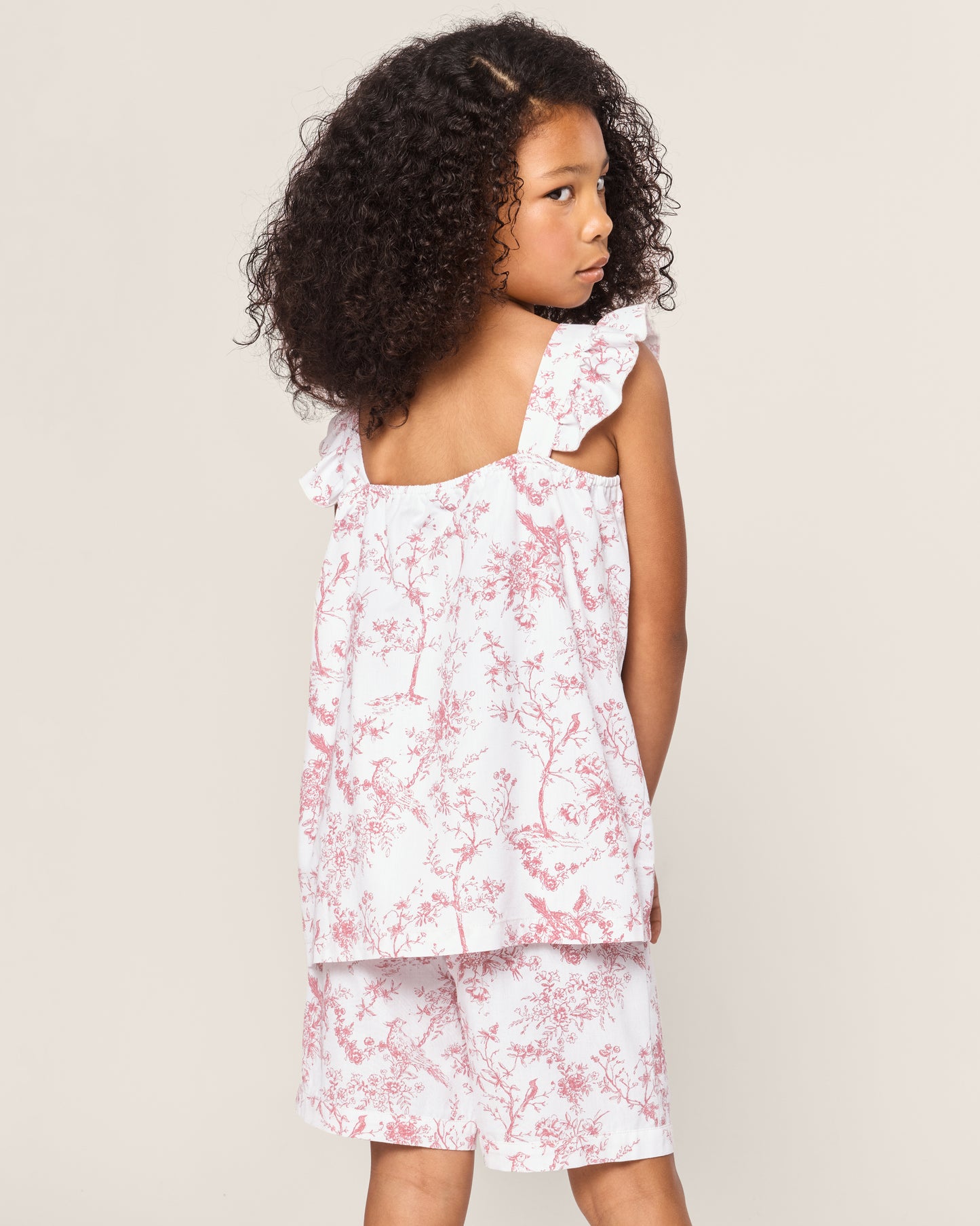 Girl's Twill Clara Short Set in Pink Timeless Toile
