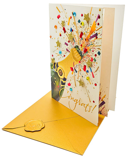 Champagne Bottle Congratulations Card