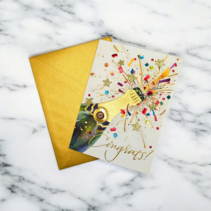 Champagne Bottle Congratulations Card