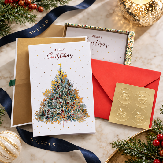 Elegant Christmas Tree Keepsake Boxed Christmas Cards