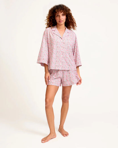 The Olivia Pima Short Set in Fleurs de Rose