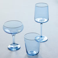 Fine Line Light Blue with White Rim DOF Glass Set of 4
