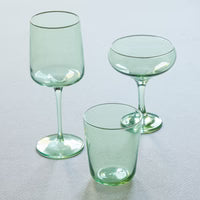 Fine Line Light Green with White Rim DOF Glass Set of 4