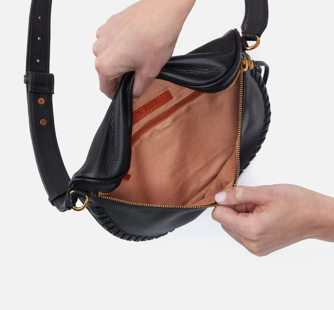 Juno Belt Bag - Black with Whipstitch