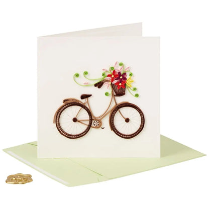Quilled Bicycle Blank Card