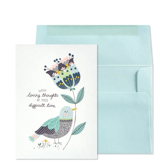 Bird With Flower Sympathy Card