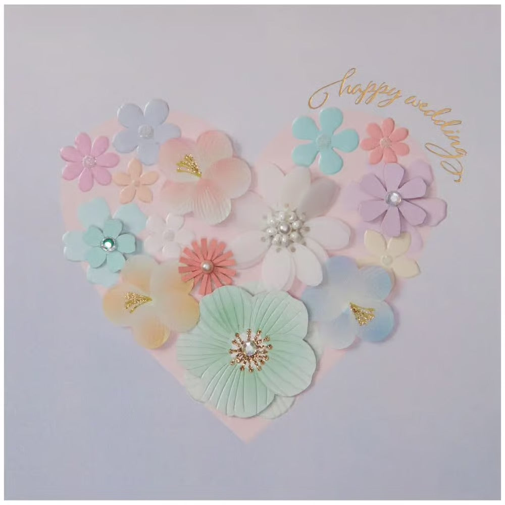 Floral Heart Wedding Card
