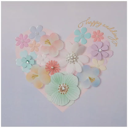 Floral Heart Wedding Card