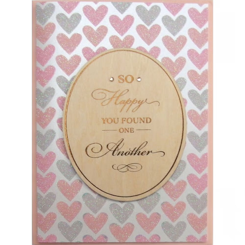 Oval Plaque Text Wedding Card