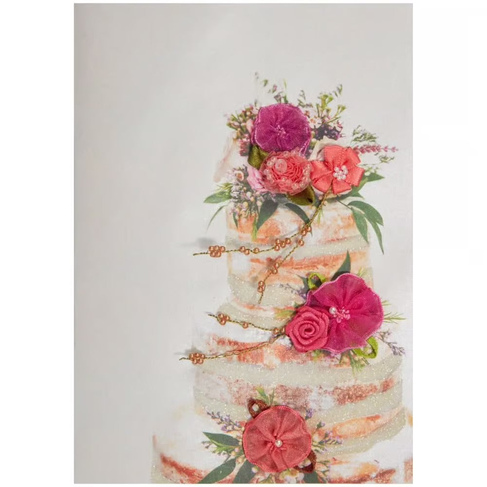 Cake With Flowers Wedding Card