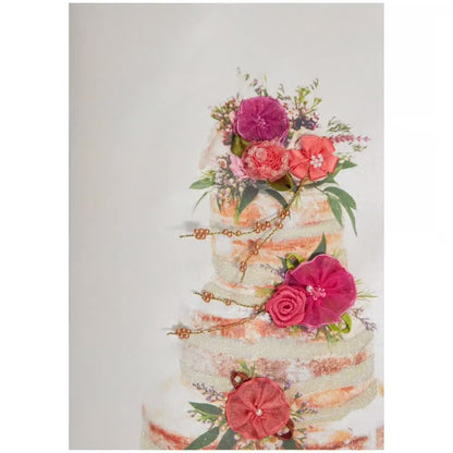 Cake With Flowers Wedding Card
