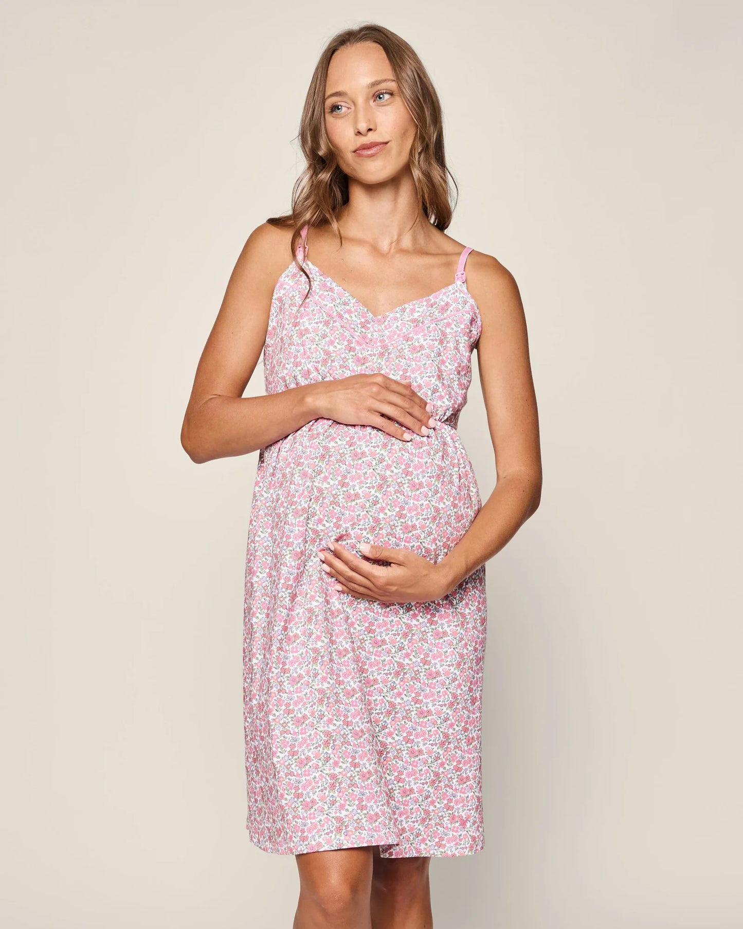 Women's Pima Maternity Nightgown in Fleurs de Rose