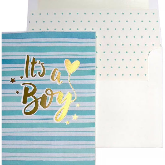 Watercolor Boy Baby Congratulations Card