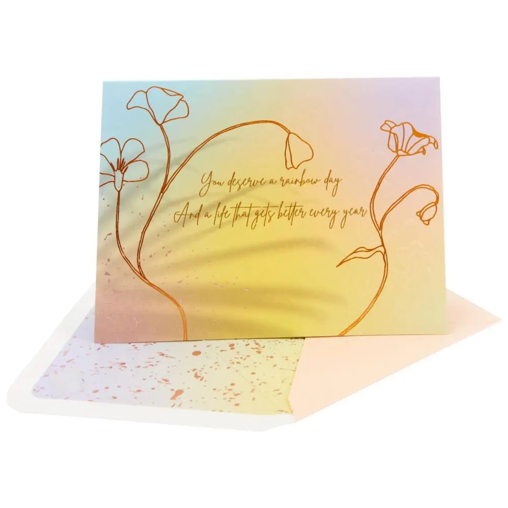 Deserve A Rainbow Day Birthday Card