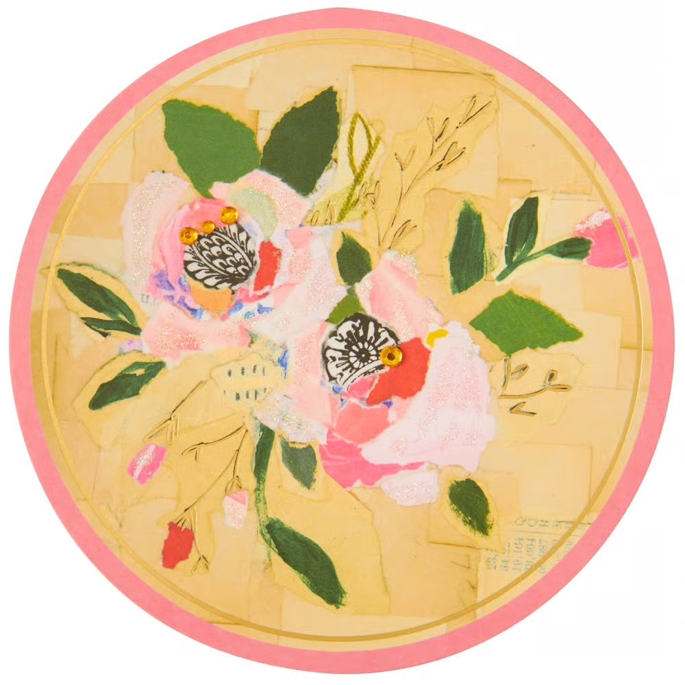 Paper Collage Floral Birthday Card