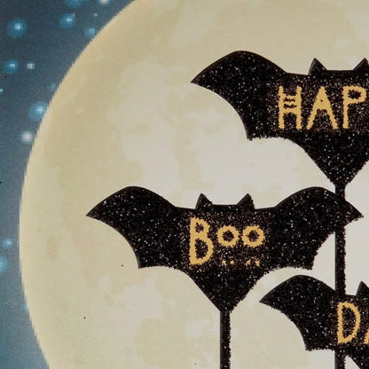 Ghost & Bat Cake Halloween Card