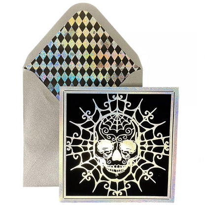 Laser Cut Skull Halloween Card
