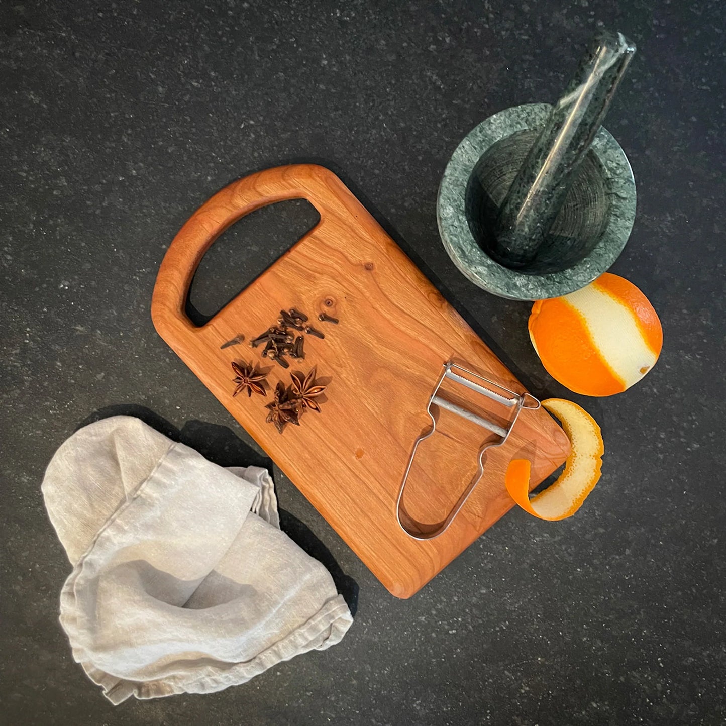 Cherry Serving Board with Oval Handle