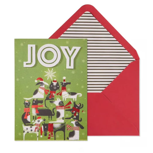 Dog And Cat Tree Christmas Card