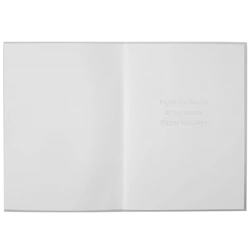 Fanciful Reindeer On Silver Christmas Card