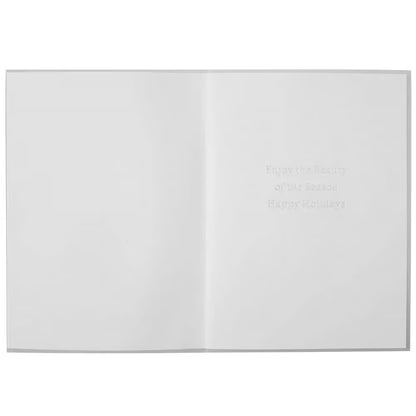 Fanciful Reindeer On Silver Christmas Card