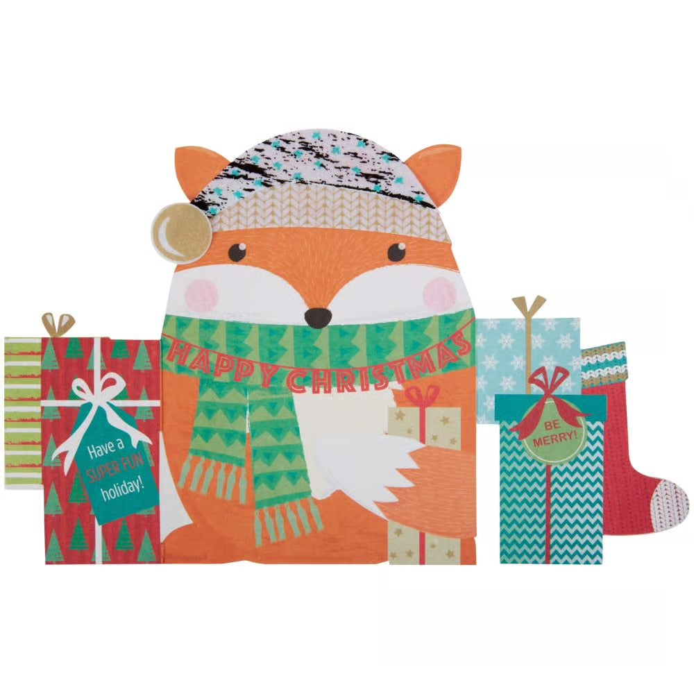 Cute Die Cut Penguin Christmas Card