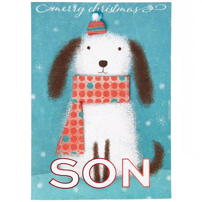 Dog With Scarf Christmas Card