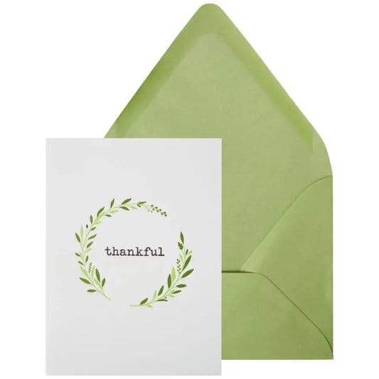 Simple Thankful Lettering Thanksgiving Card