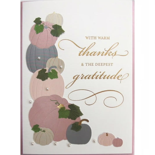 Elegant Decorative Pumpkins Thanksgiving Card