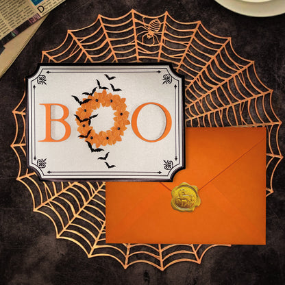 Handmade Boo Wreath Halloween Card