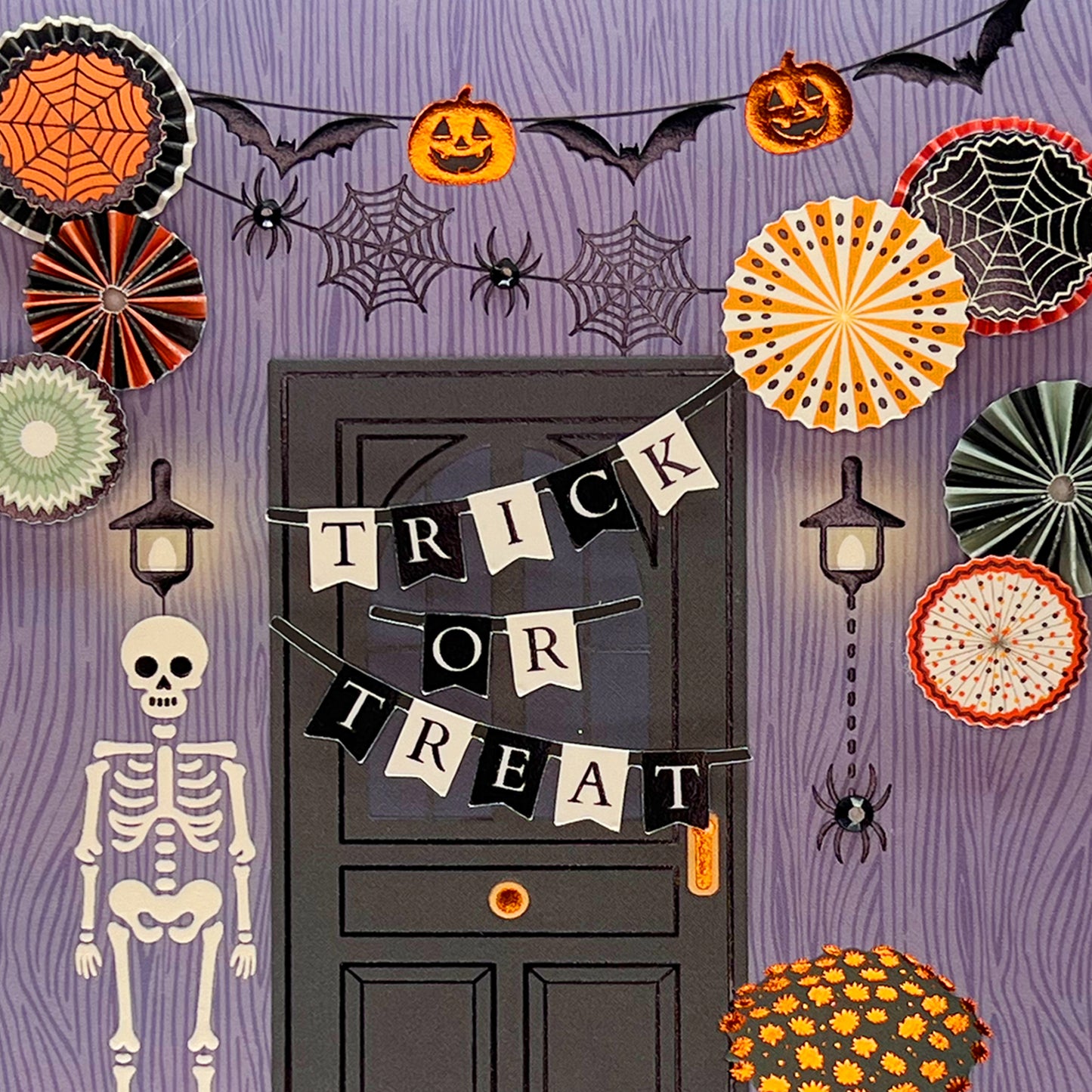 Decorated Front Porch Halloween Card